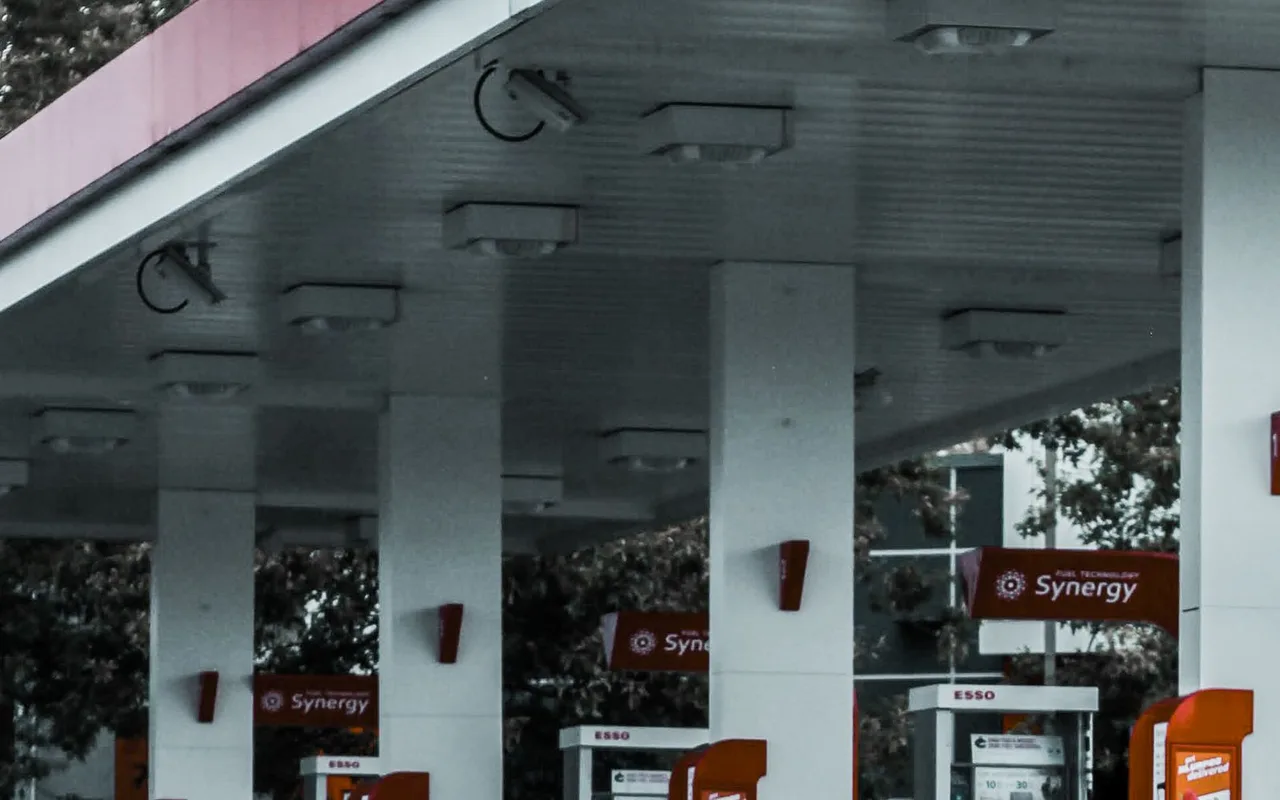 A car at a fuel station